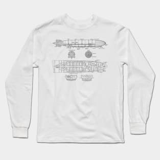 Zepplin Diagram (black) Long Sleeve T-Shirt